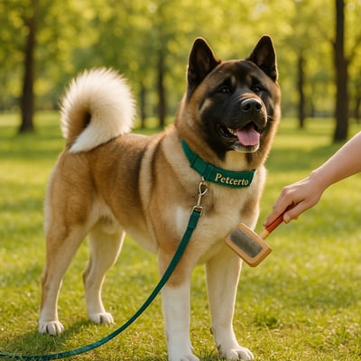 Cão Akita Americano com pelagem e cuidados