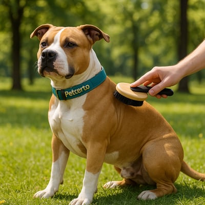 Cão American Staffordshire Terrier com pelagem e cuidados