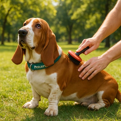 Cão Basset Hound com pelagem e cuidados