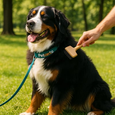 Cão Bernese com pelagem e cuidados