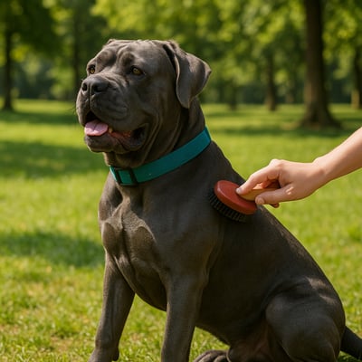 Cão Cane Corso com pelagem e cuidados