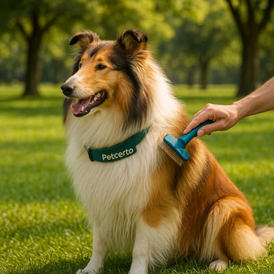 Cão Collie com pelagem e cuidados
