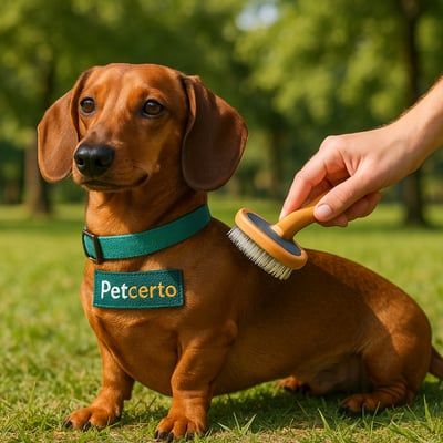 Cão Dachshund com pelagem e cuidados