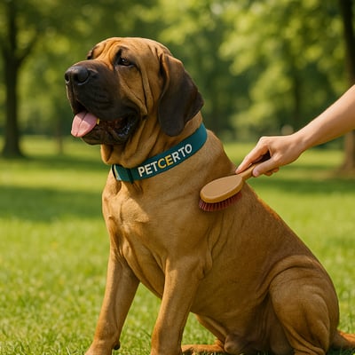 Cão Fila Brasileiro com pelagem e cuidados
