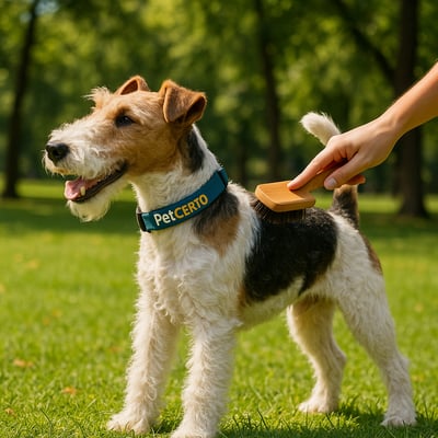 Cão Fox Terrier De Pelo Duro com pelagem e cuidados