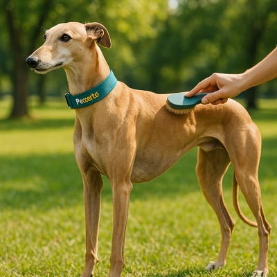 Cão Greyhound com pelagem e cuidados