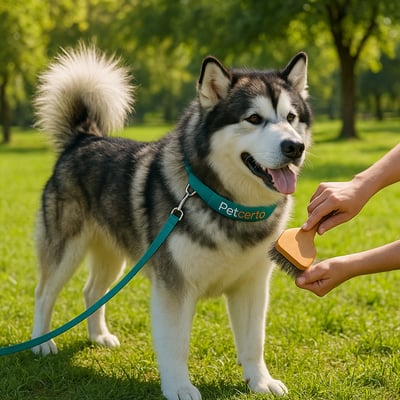 Cão Malamute do Alasca com pelagem e cuidados