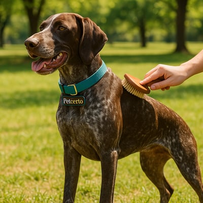 Cão Perdigueiro com pelagem e cuidados