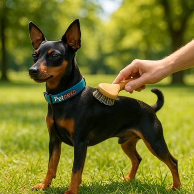 Cão Pinscher com pelagem e cuidados