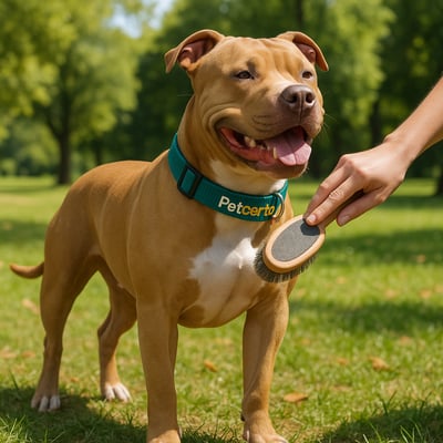 Cão Pitbull com pelagem e cuidados