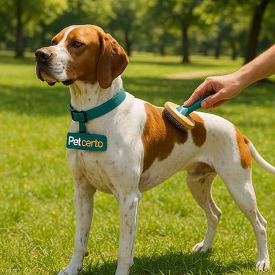 Cão Pointer Inglês com pelagem e cuidados
