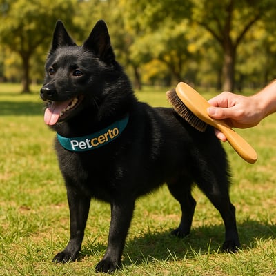 Cão Schipperke com pelagem e cuidados