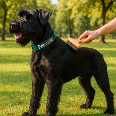 Cão Schnauzer Gigante com pelagem e cuidados