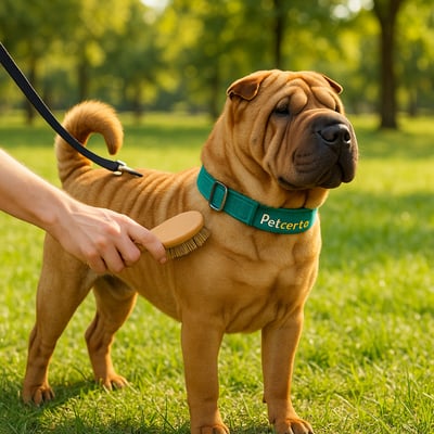 Cão Shar Pei com pelagem e cuidados