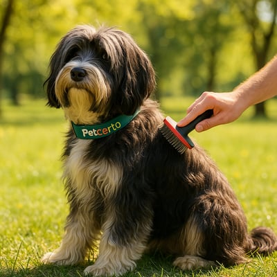 Cão Terrier Tibetano com pelagem e cuidados