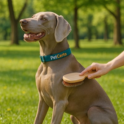 Cão Weimaraner com pelagem e cuidados