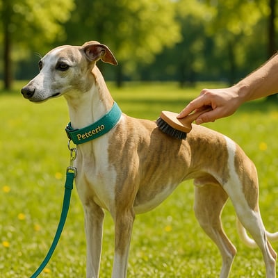 Cão Whippet com pelagem e cuidados